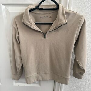 abercrombie kids Beige Quarter-Zip Sweatshirt